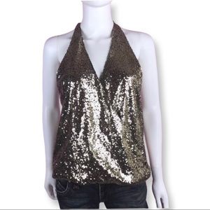 Nasty Gal Lumiere Metallic Deep Trouble Sequin